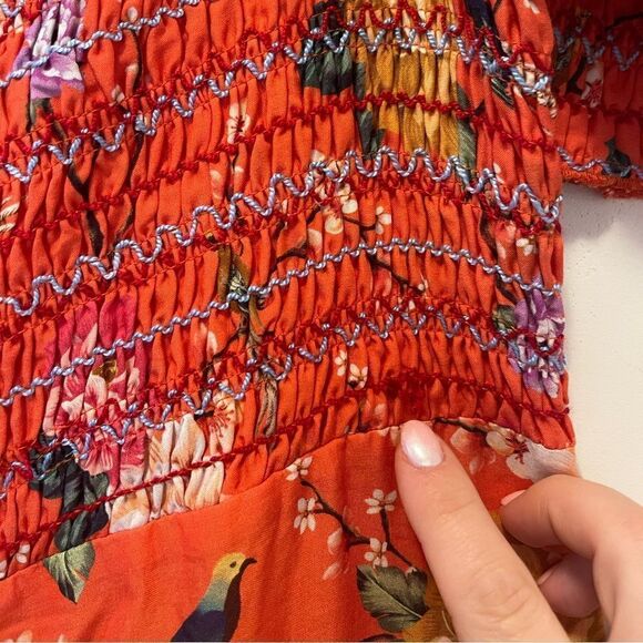 Farm Rio by Anthropologie Paraiso Off Shoulder Jumsuit size L - Picture 8 of 11